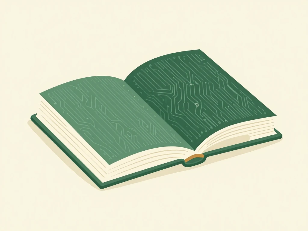 A flat vector illustration in Oak City Intelligence's house style for "It Doesn't Remember. It Re-Reads.."