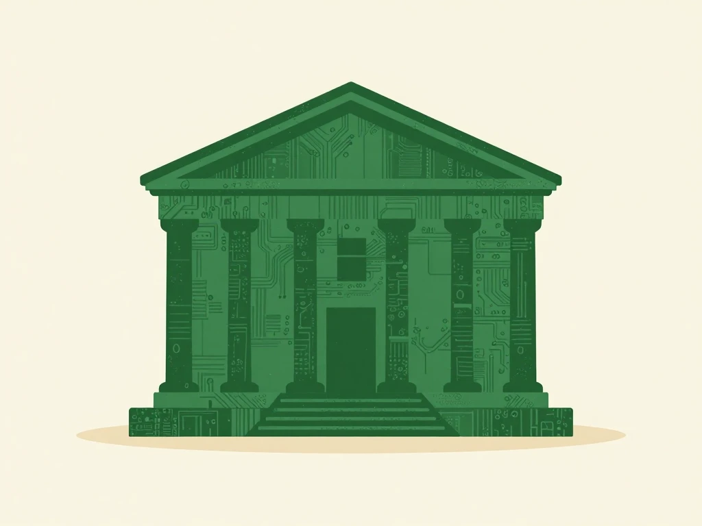 A flat vector illustration in Oak City Intelligence's house style for "North Carolina Has No AI Law. The FTC and Chapter 75 Already Are One.."