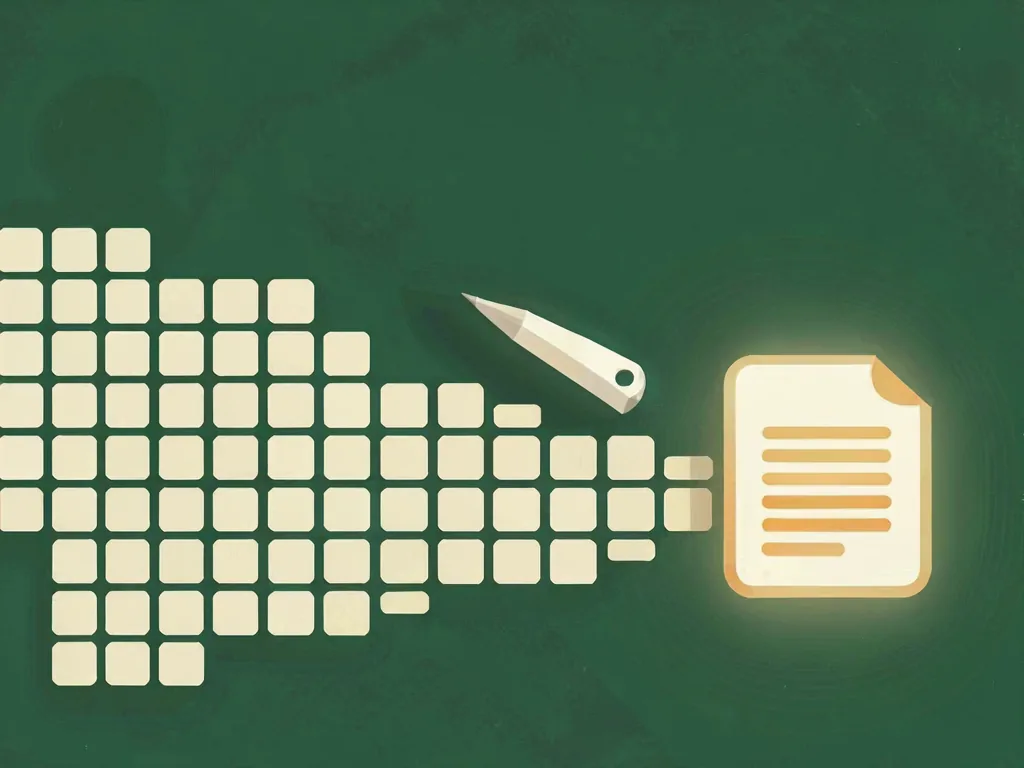 A wall of app icons dissolving into a single finished document.
