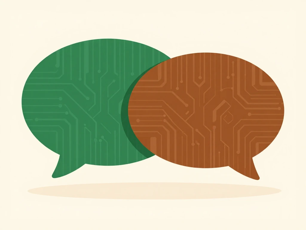 A flat vector illustration in Oak City Intelligence's house style for "Your AI Bestie Is Cheating."